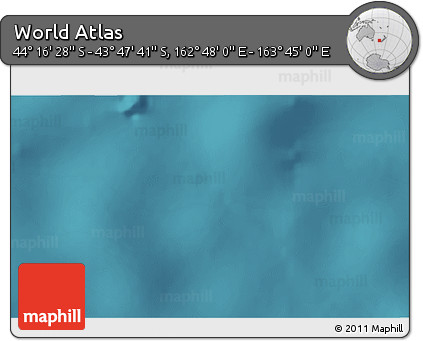 Satellite 3D Map of the Area around 44° 2' 4" S, 163° 16' 30" E