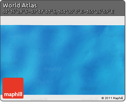 Physical 3D Map of the Area around 44° 2' 4" S, 164° 58' 29" E