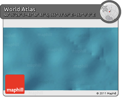 Satellite 3D Map of the Area around 44° 2' 4" S, 166° 40' 30" E
