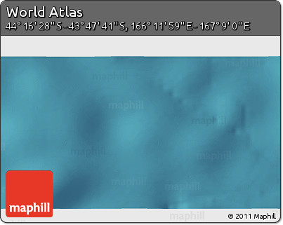 Satellite 3D Map of the Area around 44° 2' 4" S, 166° 40' 30" E