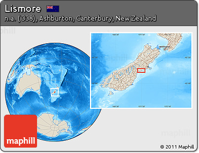 Shaded Relief Location Map of Lismore
