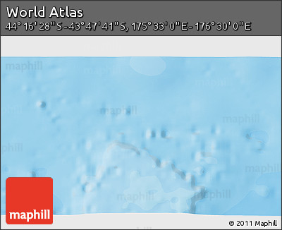 Political 3D Map of the Area around 44° 2' 4" S, 176° 1' 30" E