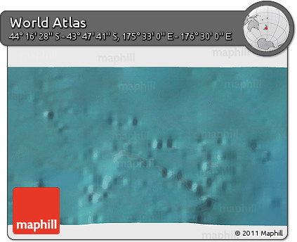 Satellite 3D Map of the Area around 44° 2' 4" S, 176° 1' 30" E