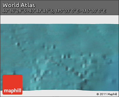 Satellite 3D Map of the Area around 44° 2' 4" S, 176° 1' 30" E