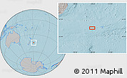 Gray Location Map of the area around 44° 2' 4" S, 178° 25' 30" W, hill shading