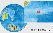 Physical Location Map of the area around 44° 2' 4" S, 178° 25' 30" W