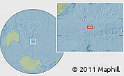 Savanna Style Location Map of the area around 44° 2' 4" S, 178° 25' 30" W, hill shading