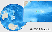 Shaded Relief Location Map of the area around 44° 2' 4" S, 178° 25' 30" W