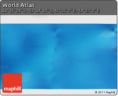 Physical 3D Map of the Area around 44° 2' 4" S, 17° 4' 30" E