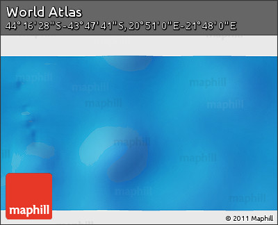 Physical 3D Map of the Area around 44° 2' 4" S, 21° 19' 30" E