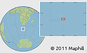 Savanna Style Location Map of the area around 44° 2' 4" S, 21° 19' 30" E