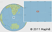 Savanna Style Location Map of the area around 44° 2' 4" S, 22° 10' 29" E