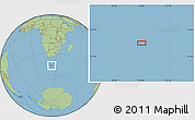 Savanna Style Location Map of the area around 44° 2' 4" S, 23° 52' 30" E