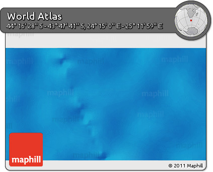 Physical 3D Map of the Area around 44° 2' 4" S, 24° 43' 30" E