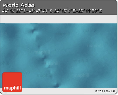 Satellite 3D Map of the Area around 44° 2' 4" S, 24° 43' 30" E