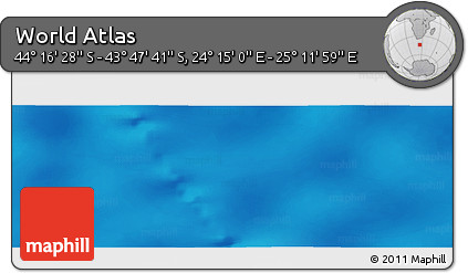 Physical Panoramic Map of the Area around 44° 2' 4" S, 24° 43' 30" E