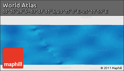 Physical Panoramic Map of the Area around 44° 2' 4" S, 24° 43' 30" E