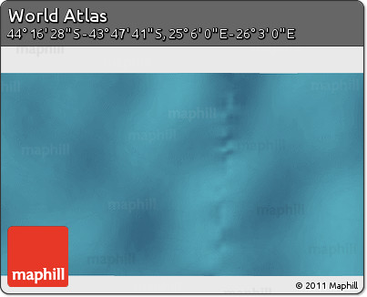 Satellite 3D Map of the Area around 44° 2' 4" S, 25° 34' 30" E