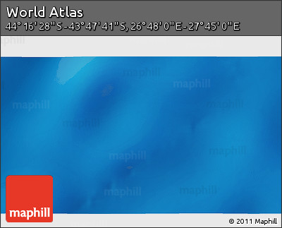 Physical 3D Map of the Area around 44° 2' 4" S, 27° 16' 29" E