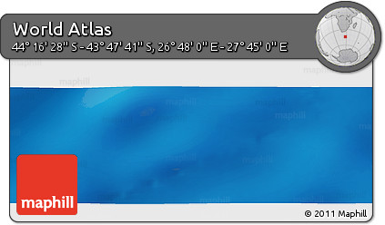Physical Panoramic Map of the Area around 44° 2' 4" S, 27° 16' 29" E