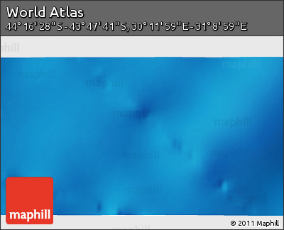 Physical 3D Map of the Area around 44° 2' 4" S, 30° 40' 29" E