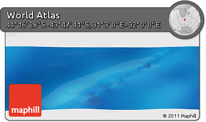 Physical Panoramic Map of the Area around 44° 2' 4" S, 31° 31' 29" E
