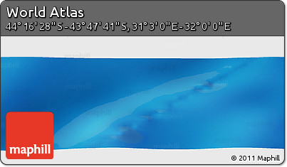 Physical Panoramic Map of the Area around 44° 2' 4" S, 31° 31' 29" E