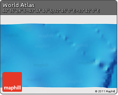 Physical 3D Map of the Area around 44° 2' 4" S, 33° 13' 30" E