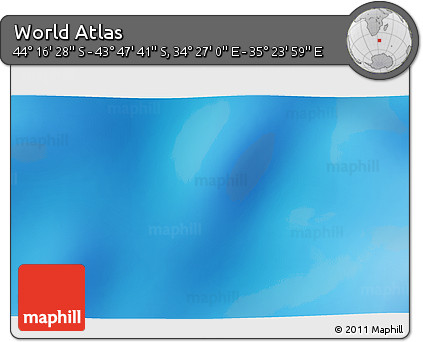 Physical 3D Map of the Area around 44° 2' 4" S, 34° 55' 29" E