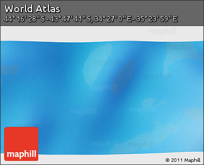 Physical 3D Map of the Area around 44° 2' 4" S, 34° 55' 29" E