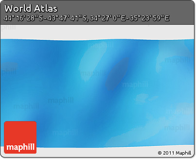 Physical 3D Map of the Area around 44° 2' 4" S, 34° 55' 29" E