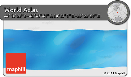 Physical Panoramic Map of the Area around 44° 2' 4" S, 34° 55' 29" E