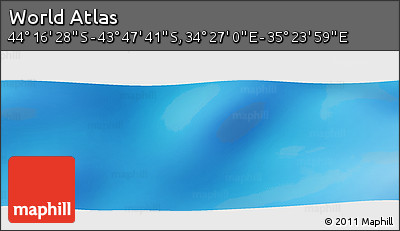 Physical Panoramic Map of the Area around 44° 2' 4" S, 34° 55' 29" E