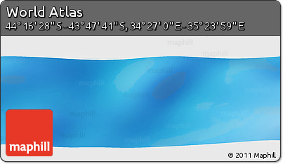Physical Panoramic Map of the Area around 44° 2' 4" S, 34° 55' 29" E