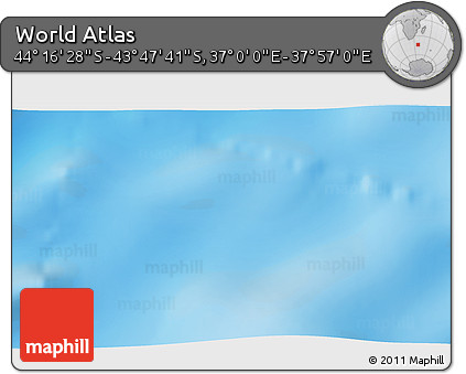 Physical 3D Map of the Area around 44° 2' 4" S, 37° 28' 30" E