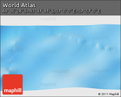 Physical 3D Map of the Area around 44° 2' 4" S, 37° 28' 30" E