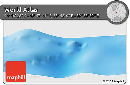 Physical Panoramic Map of the Area around 44° 2' 4" S, 39° 10' 29" E