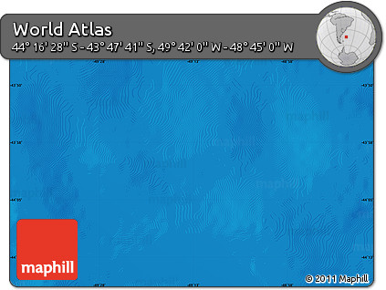 Physical Map of the Area around 44° 2' 4" S, 49° 13' 30" W