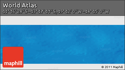 Physical Panoramic Map of the Area around 44° 2' 4" S, 49° 13' 30" W