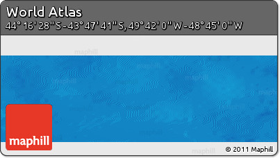 Physical Panoramic Map of the Area around 44° 2' 4" S, 49° 13' 30" W