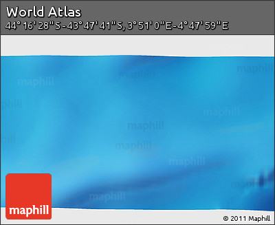Physical 3D Map of the Area around 44° 2' 4" S, 4° 19' 30" E