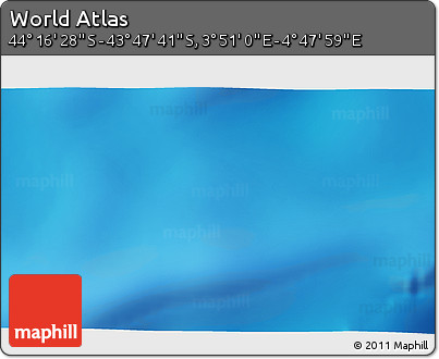 Physical 3D Map of the Area around 44° 2' 4" S, 4° 19' 30" E