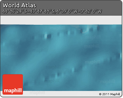 Satellite 3D Map of the Area around 44° 2' 4" S, 4° 10' 30" W
