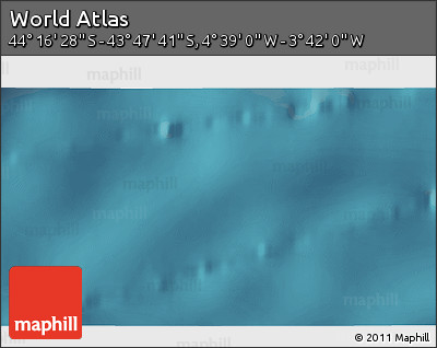 Satellite 3D Map of the Area around 44° 2' 4" S, 4° 10' 30" W