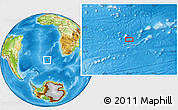 Physical Location Map of the area around 44° 2' 4" S, 4° 10' 30" W