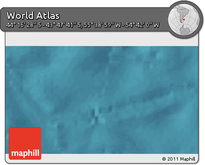 Satellite 3D Map of the Area around 44° 2' 4" S, 55° 10' 29" W