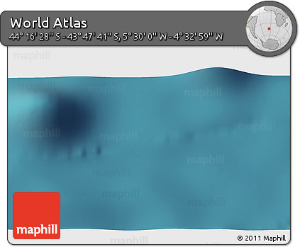 Satellite 3D Map of the Area around 44° 2' 4" S, 5° 1' 30" W