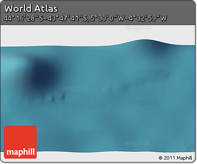 Satellite 3D Map of the Area around 44° 2' 4" S, 5° 1' 30" W