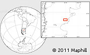 Blank Location Map of the area around 44° 2' 4" S, 66° 13' 29" W