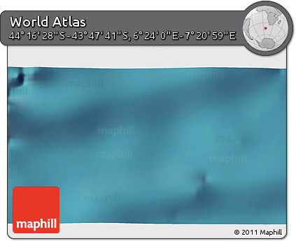 Satellite 3D Map of the Area around 44° 2' 4" S, 6° 52' 30" E